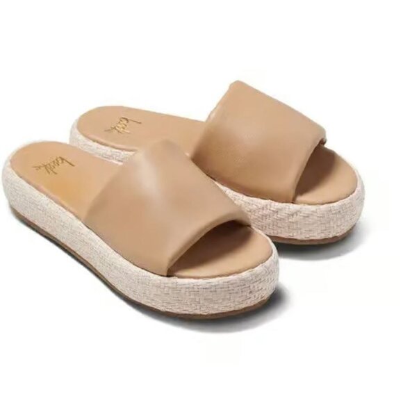 beek Shoes - NEW w/Box Women's Beek Trumpeter Raffia Platform Slide Sandals in Beach Size 8